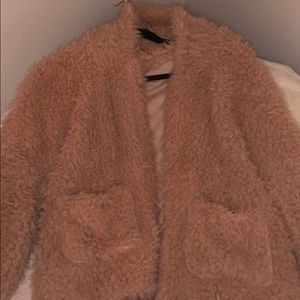 Fluffy light pink/tan jacket